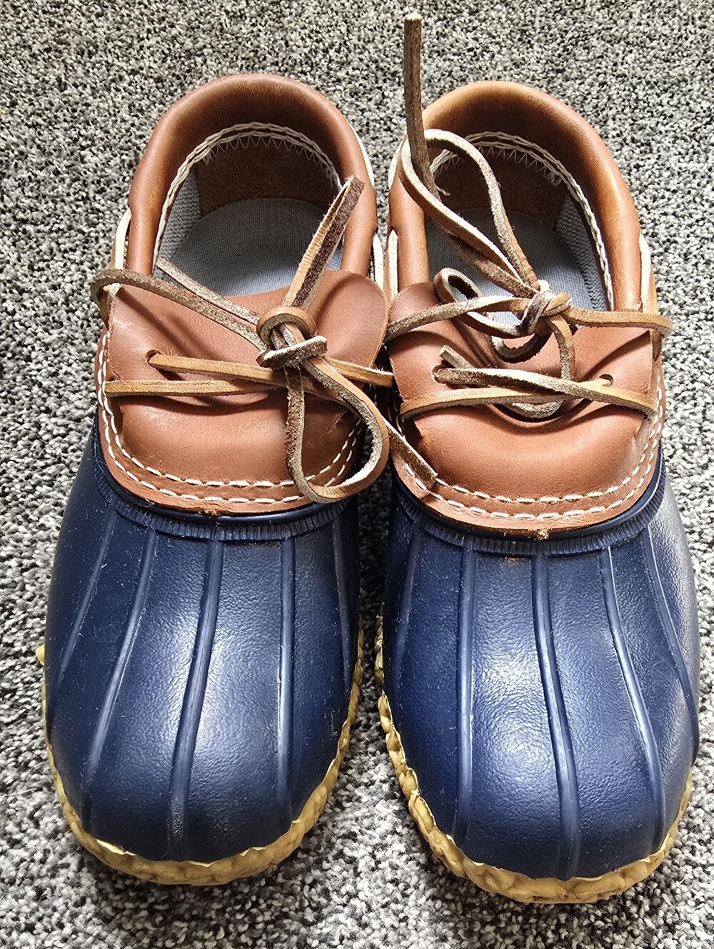 L.L. Bean Bean Boots Rubber Mocs Navy Blue Mens Size 7 Or Womens 9 - Picture 2 of 11